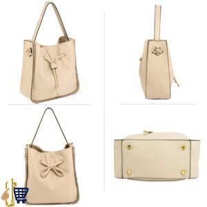 2 Pieces Nude Drawstring Tote Bag With Pouch 2