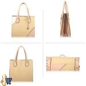 Nude / Pink Anna Grace Fashion Tote Handbag 2