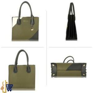 Olive Black/ Pink Anna Grace Fashion Tote Handbag 2