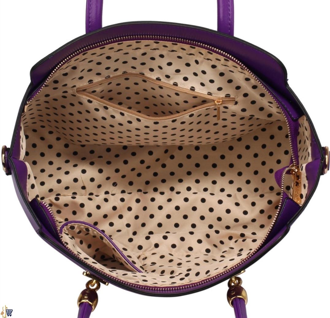 Purple Metal Detail Grab Tote Handbag - Funney Online Store Ltd