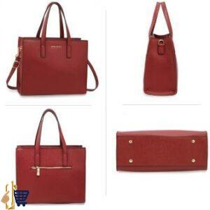 Burgundy Anna Grace Fashion Tote Bag 3