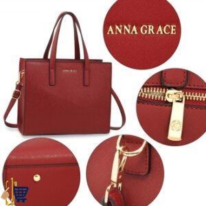 Burgundy Anna Grace Fashion Tote Bag 5