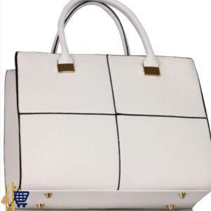 Large White Fashion Tote Handbag 2