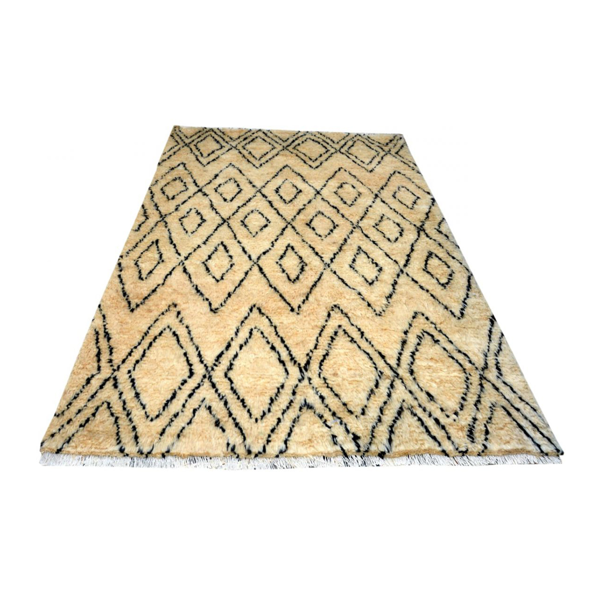Marokkanischer -Gelb -Flauschiger -Weicher- Teppich