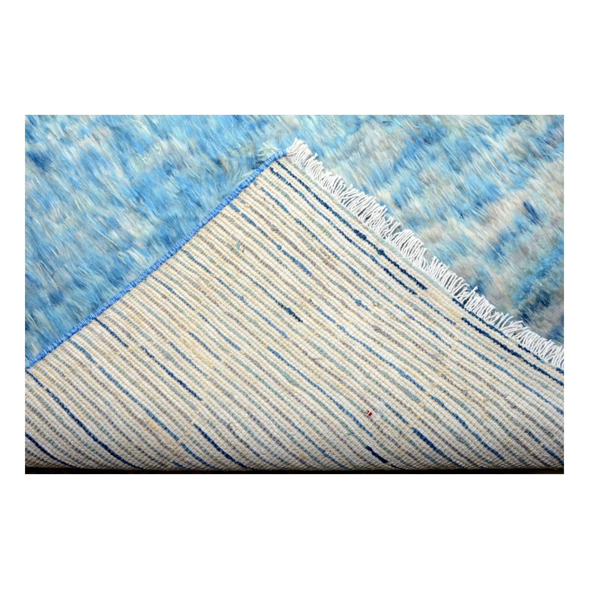 Marokkanisch-blauer-weicher-handgeknüpfter-Teppich