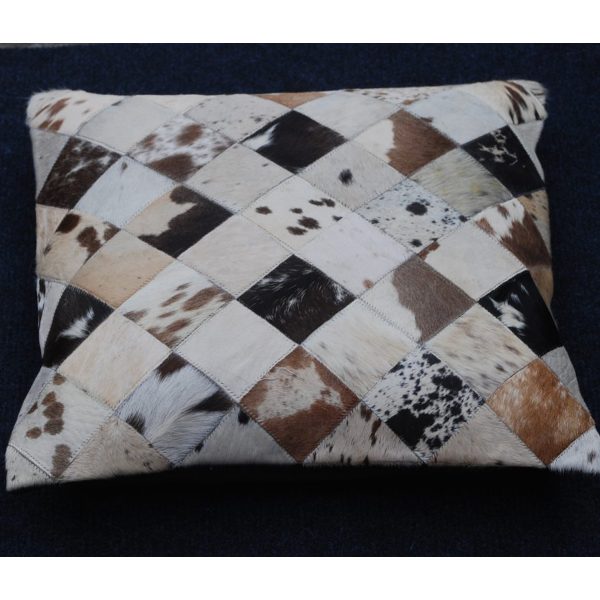 Cowhide- Leather -French -Gray- Cushion- Cover