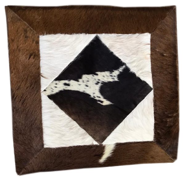 Cowhide -Leather -Sisal -Cushion- Cover