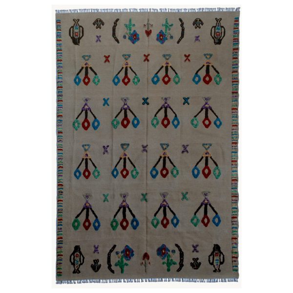 Soumak-Peat-Beige-Kilim-Rug