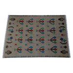 Soumak-Peat-Beige Kilim-Rug