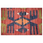 Vintage- Handwoven- Matrix- Tide- Kilim- Rug