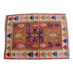 Vintage -Handwoven- Matrix -Tide- Kilim -Rug