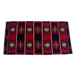 Aztec -Handmade- Mexican -Red -Vintage- Rug