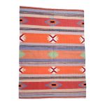 Vintage -Handmade -Multicolor -Striped -Rug