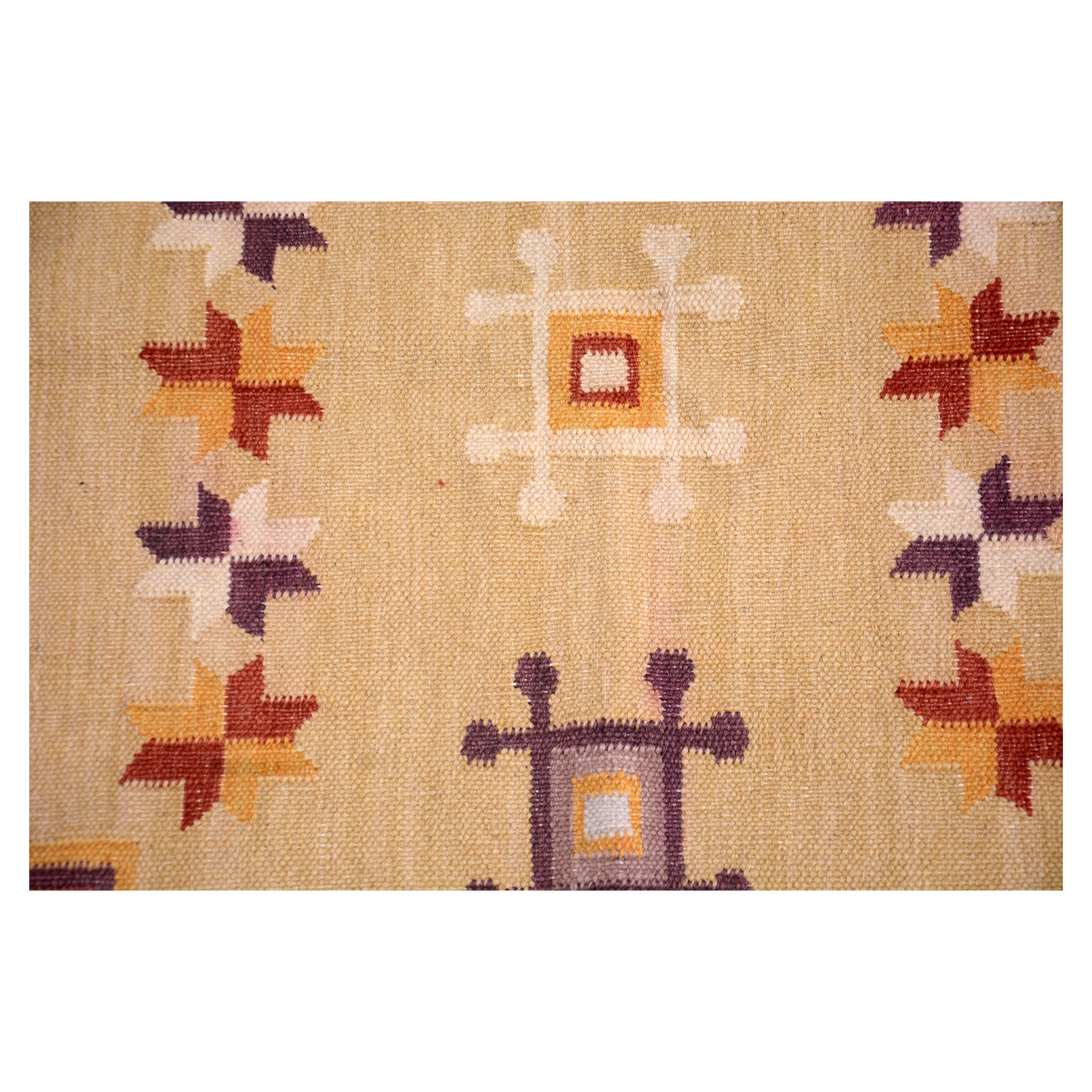 Tribal -Käsintehty -Korkea- Unikko -Vintage-matto