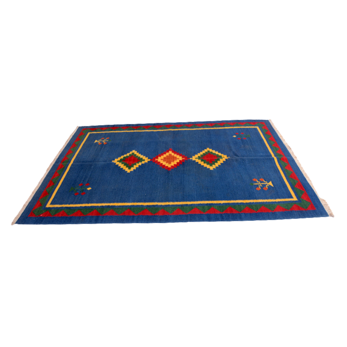 Tribal -Handmade- Blau- Kelim- Teppich