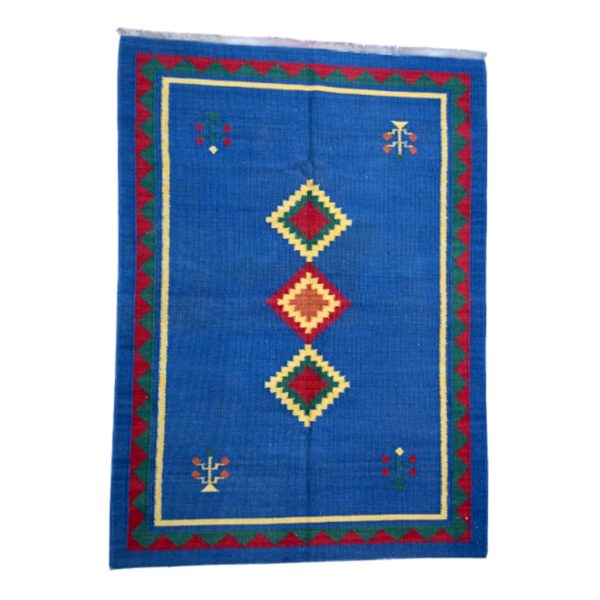 Tribal -Handmade- Blue-Kilim -Rug