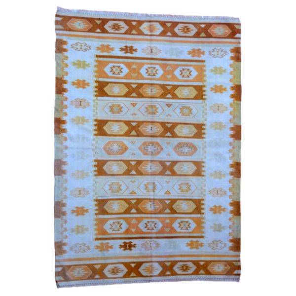 Vintage -Handmade -Potters- Clay -Kilim- Rug