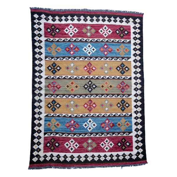 Vintage- Handwoven- Multicolor- Kilim -Rug