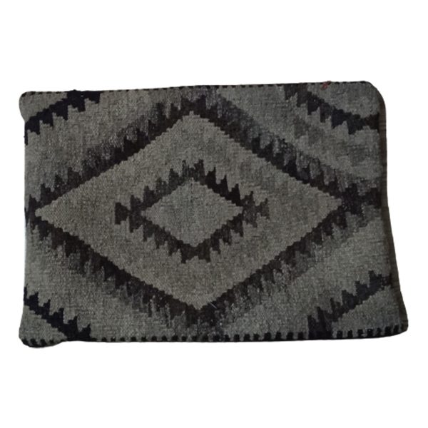 Kilim -Handwoven- Fuscous- Gray- Cushion- Cover