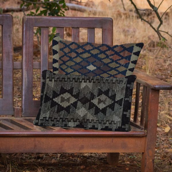 Kilim -Handwoven -Fuscous- Gray- Cushion- Cover