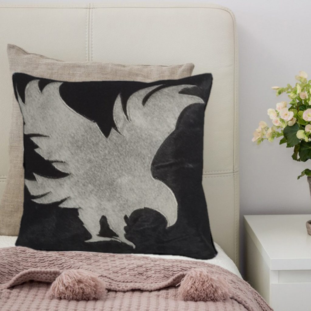 Cowhide- Leather- Thunder -Cushion -Cover