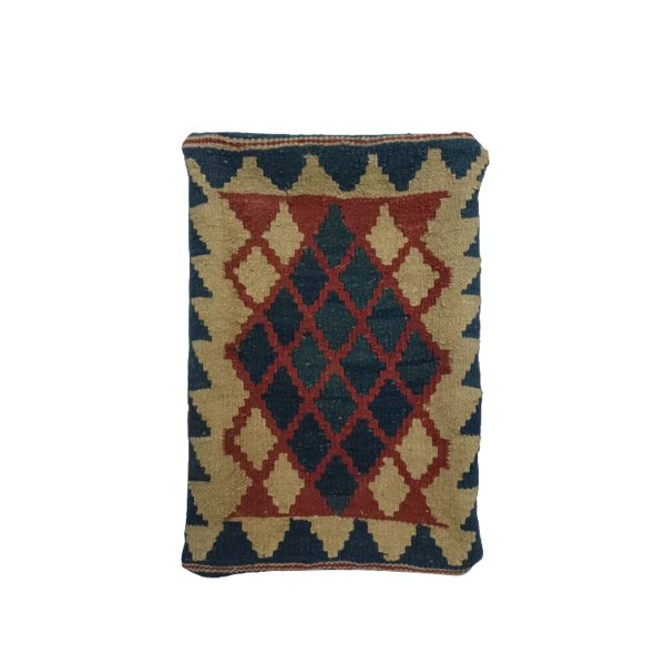 Kilim -Handwoven -Yellow- Metal -Cushion- Cover