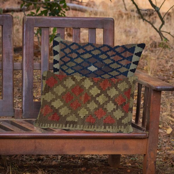 Kilim- Handwoven- Walnut- Cushion- Cover