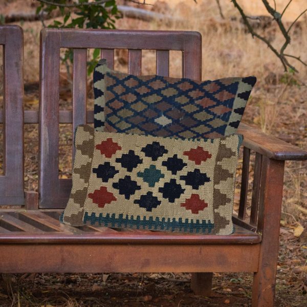 Kilim- Handwoven- Clay- Creek- Cushion- Cover