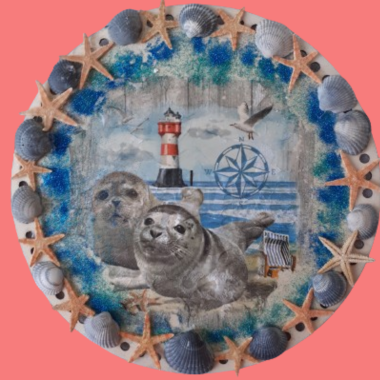 Maritime Geschenke Handmade - Bilder mit Seehund-Motiv