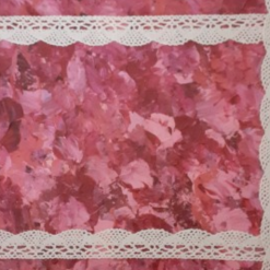 Mixed Media auf Leinwand kaufen - Handgemacht - rosa mit Spitzenbordüre