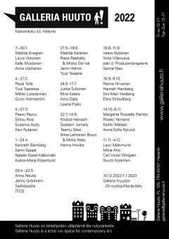 Galleria Huuto's exhibition calendar 2022