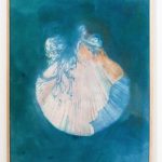 Anna Niskanen, Big Shell, 2019. Cyanotype and oil on canvas, 107x127cm, framed