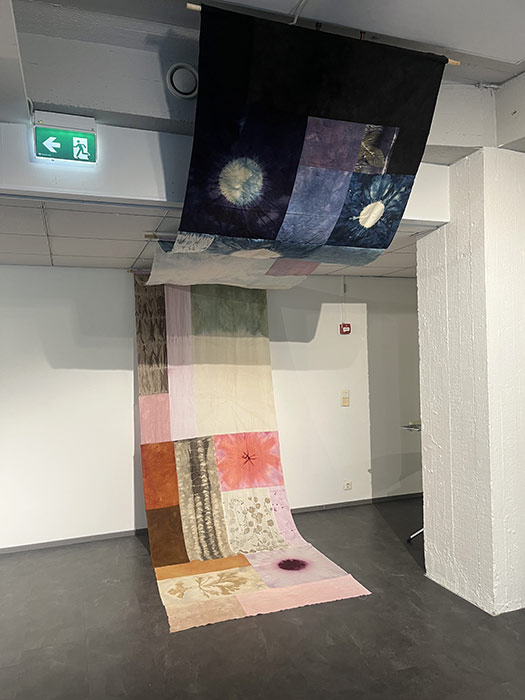 Anne Munnecke: Moon Pool, 100% plantdyed cotton, linen, wool and silk, 2026, 1,2 x 7 m
