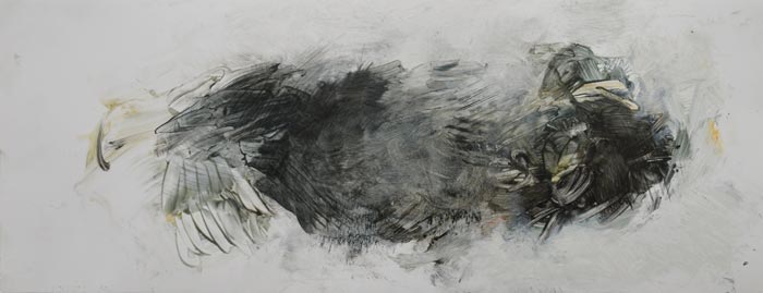 Katariina Salmijärvi, Entiteetti, 2017/2018, öljy valokuvapaperille, 18 cm x 45 cm