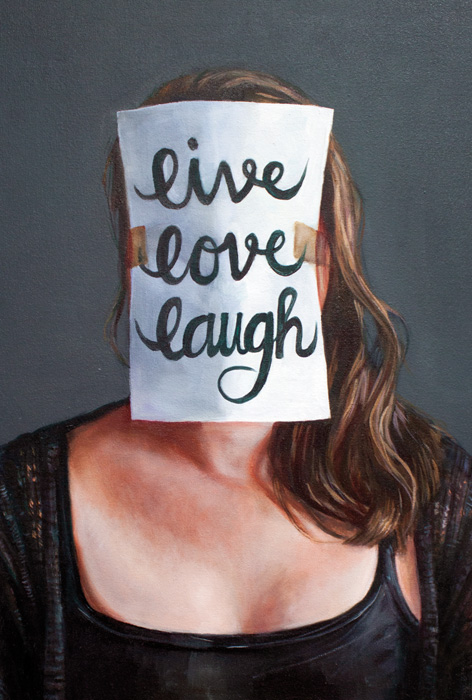 Tuulia Iso-Tryykäri: Live Love Laugh, öljyväri kankaalle, 2020, 60 x 50 cm