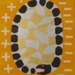 Gunzi Holmström: Pyhä käärme, 2017, öljyvärimaalaus MDF-levylle, 80x60cm