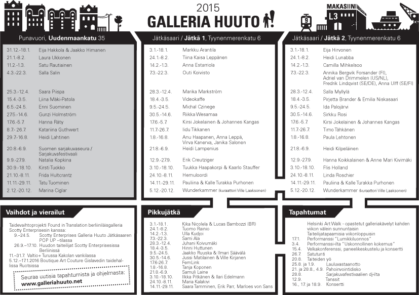 Näyttelykalenteri 2015