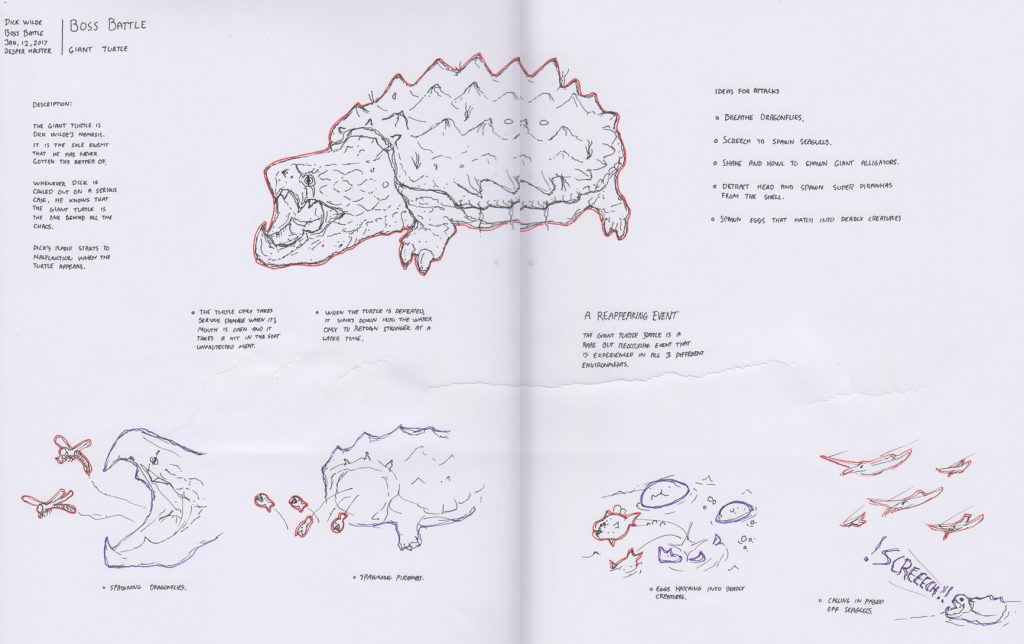 First concept for the boss of the game. A mutant turtle that spawns enemies.