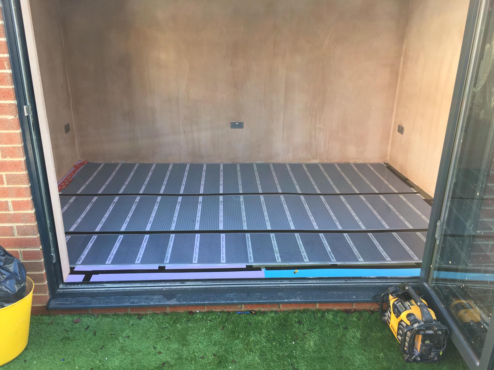 Electric underfloor heating installation in Garforth before flooring is fitted