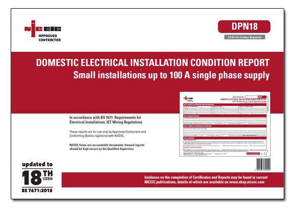 Domestic Electrical Installation Condition Report certificate for EICR testing in Garforth