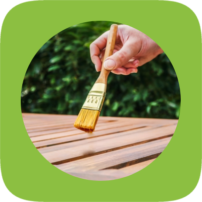 Gartentisch-Pflege-Tipp 7 - Verwendung von Holzlasur, Holzöl oder Versiegelung