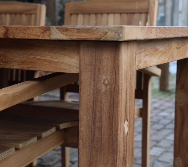 Gartentisch Teak 2,80m bei 1m massiv Teakholz Garten tisch 2