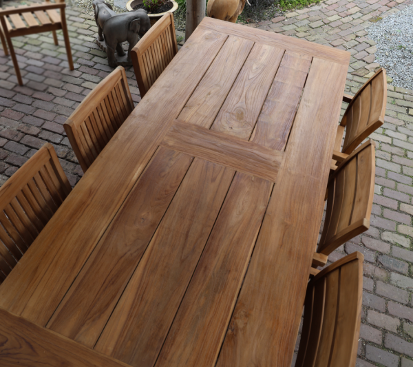 Gartentisch Teak 3m bei 1m massiv Teakholz Garten tisch 4