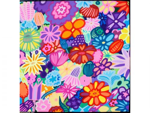 Kev Munday (1986) - The Brightest Garden 60 x 60 cm