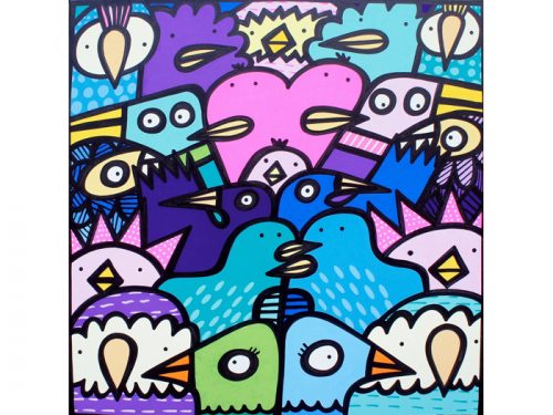 Kev Munday (1986) - Beautiful Birds 60 x 60 cm