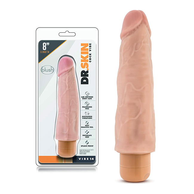 blush novelties dr. skin vibe 14 dildo