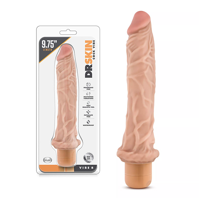 blush novelties dr. skin vibe 8 dildo