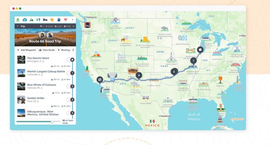 Roadtrippers rejse app bedste 2023