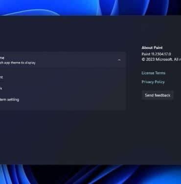 Mørk tilstand i Paint Windows 11