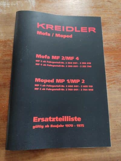 Ersatzteilliste Kreidler Mofa Moped Automatik MF2 MF4 MP1 MP2 1970 1975 256076853412